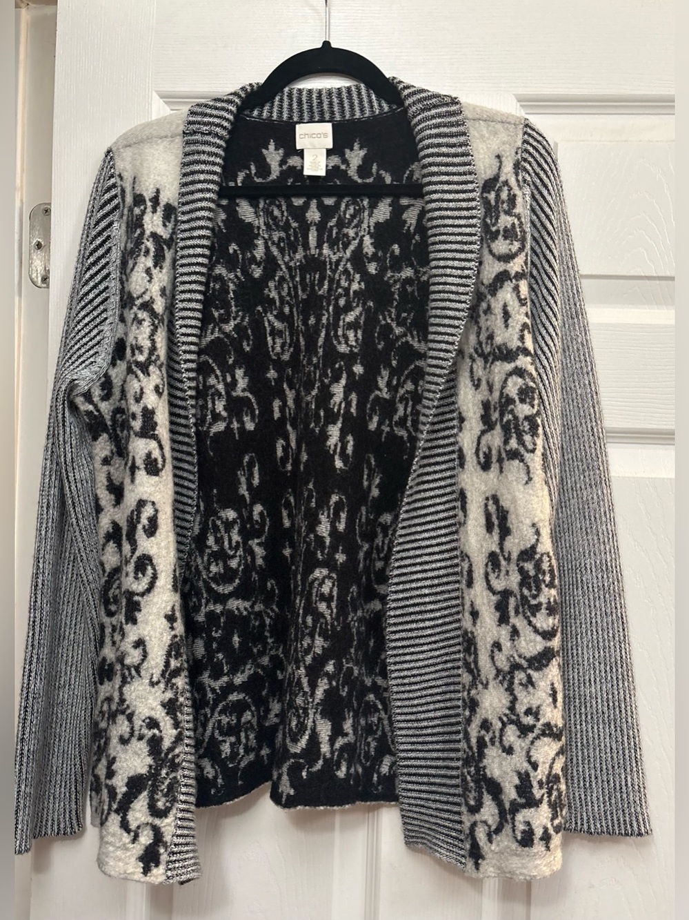 100% Wool Chico's cardigan sweater quiet luxury fall autumn comfy cozy L
